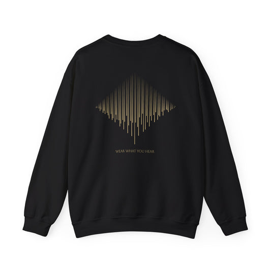 FREQUENCY Crewneck - Black (Gold Pulse)